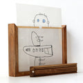 Solid Wood Kids' Artwork Storage & Display Frame Walnut | Holds 250+ Pieces