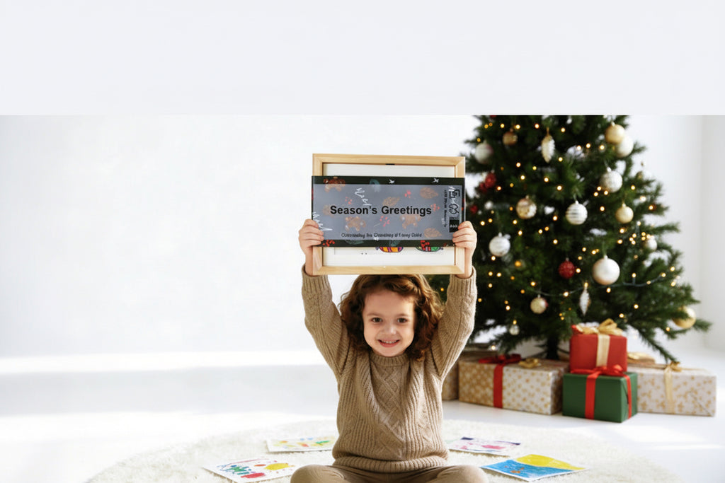 Real Wood Magnetic Memory Box Kids Art Frame