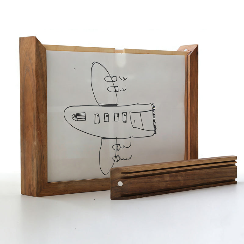 Solid Wood Kids' Artwork Storage & Display Frame Walnut | Holds 250+ Pieces