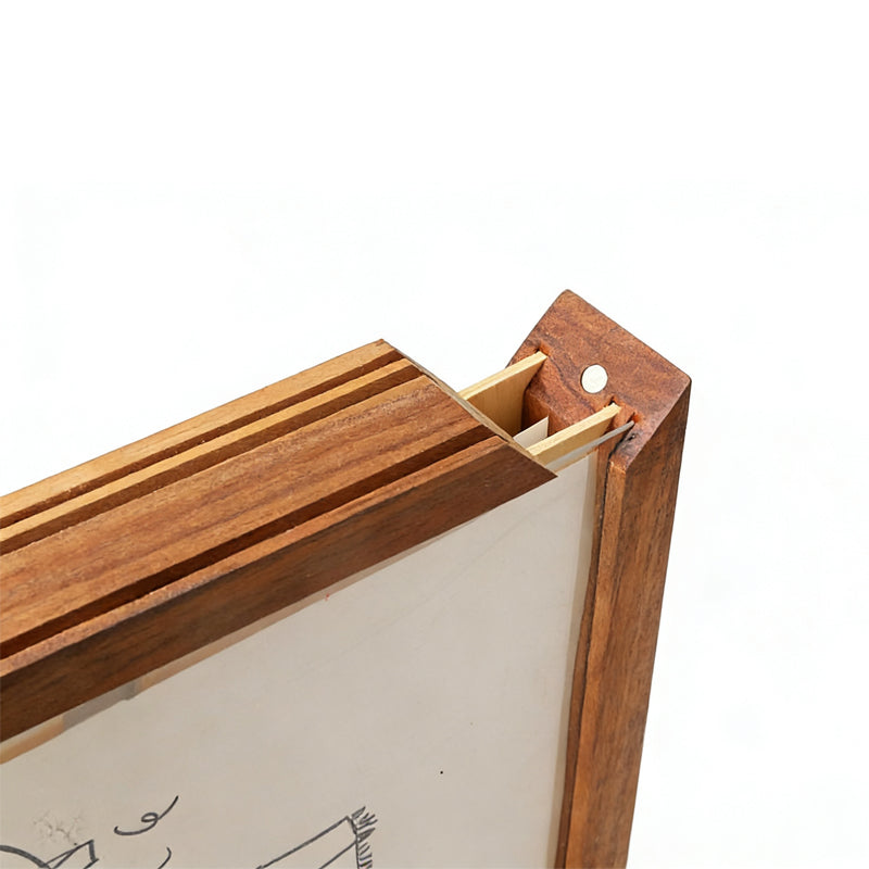 Solid Wood Kids' Artwork Storage & Display Frame Walnut | Holds 250+ Pieces