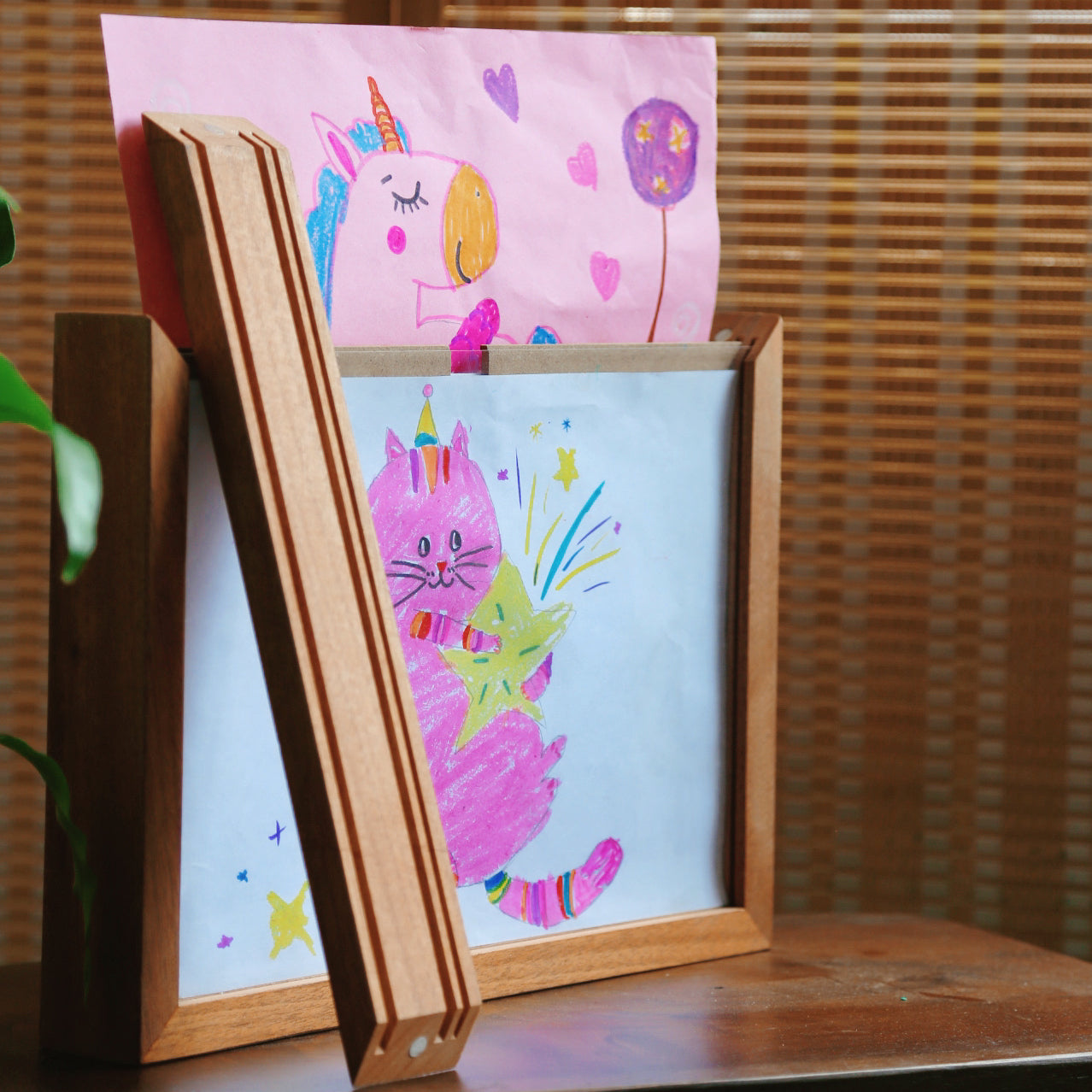 Solid Wood Kids' Artwork Storage & Display Frame - Fits A4 (For Drawings, Graffiti, Certificates)
