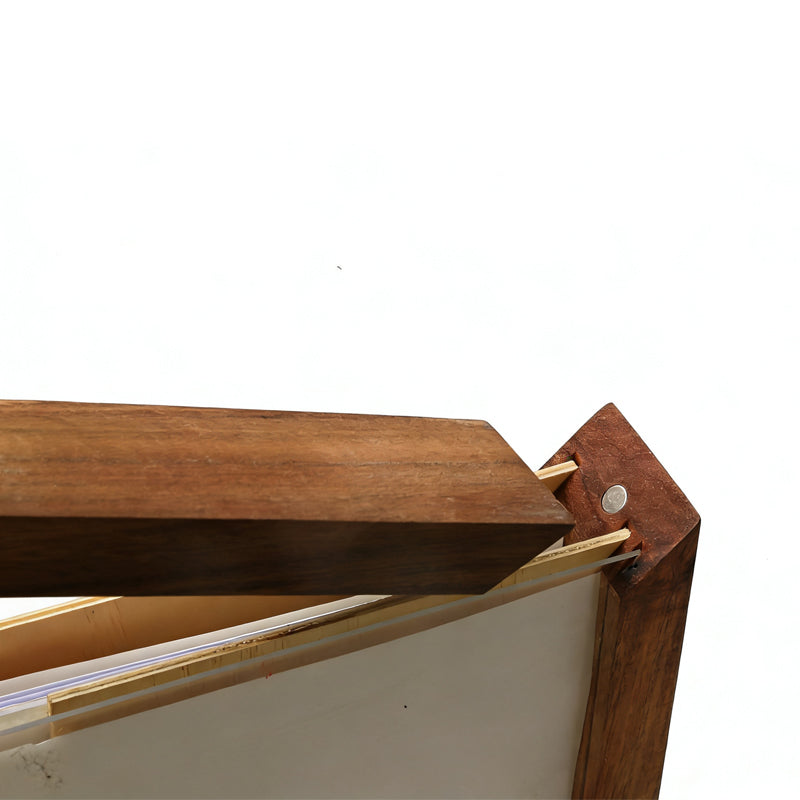 Solid Wood Kids' Artwork Storage & Display Frame Walnut | Holds 250+ Pieces