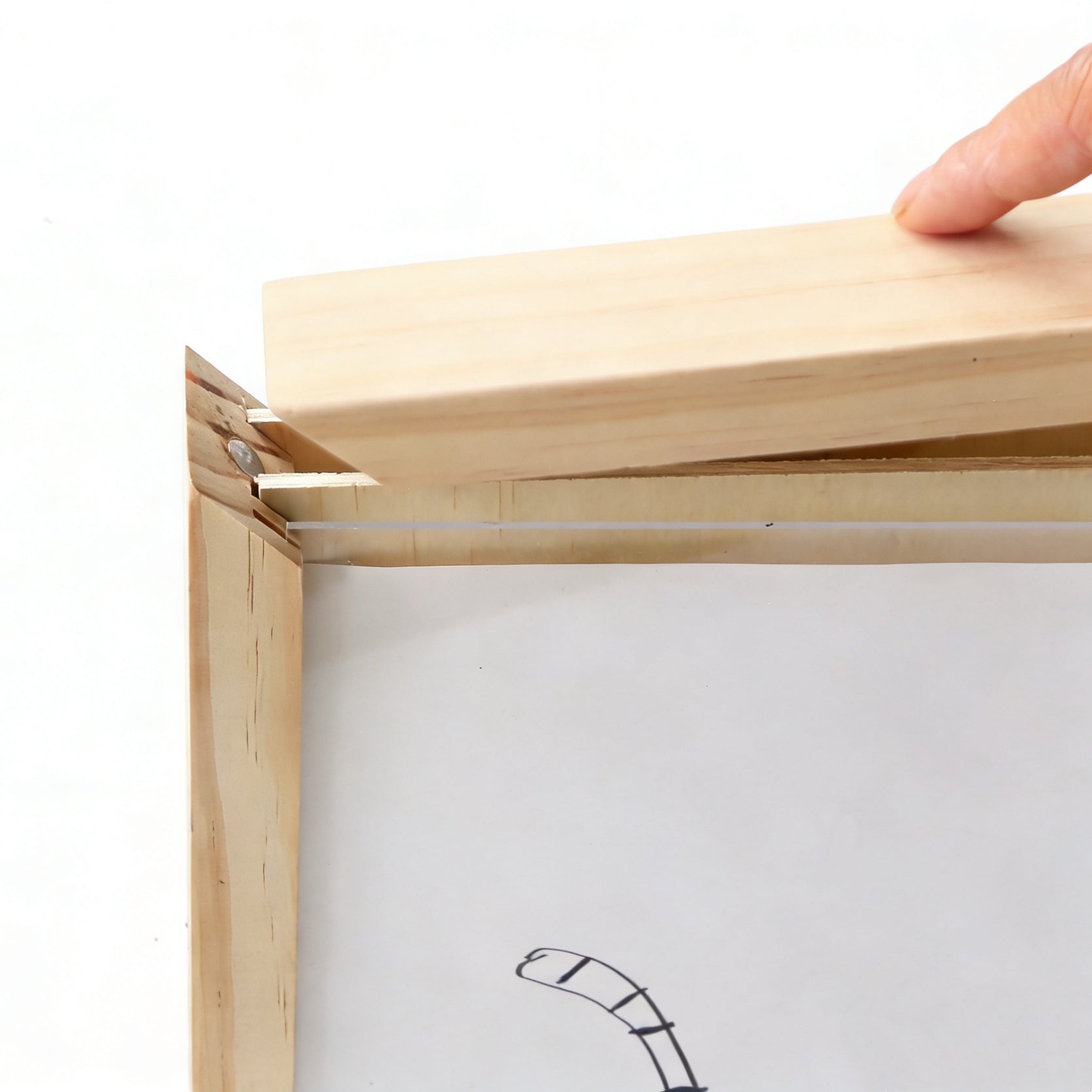 Real Wood Magnetic Memory Box Kids Art Frame